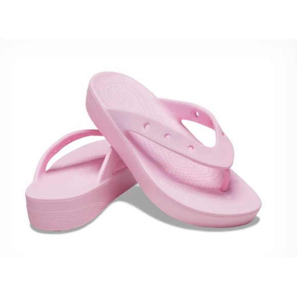 New Crocs Women's Classic Platform Flip Flop Sandals‎ Flamingo Pink US 9 - Picture 3 of 6